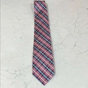 Lands’ End Pink and Blue Plaid Tie